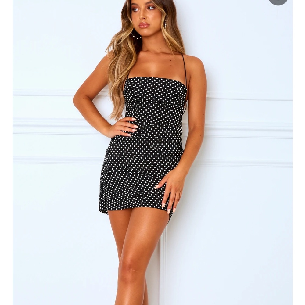 white fox hearts content mini dress